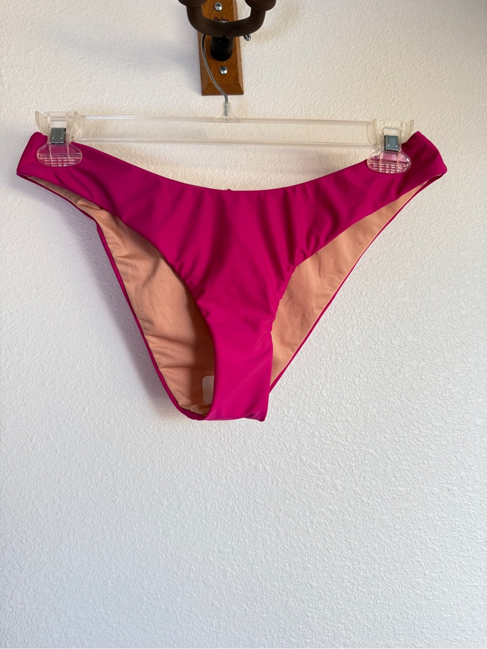 J.Crew Re-Imagined High Leg Bikini Bottom Radiant Fuchsia Pink M NWT